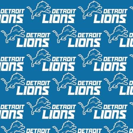Detroit Lions Cotton Fabric - NFL Team Logo Cotton Fabric by The Yard, Fat Quarter, Half Yard, 1 Yard, 2 Yard Cuts