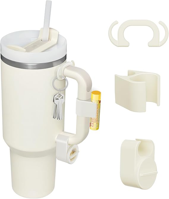 Set of 3 Pcs Accessories for 40oz Tumbler or other brands 40 OZ Tumblers (Cream)