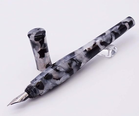 erofa Montagut Acrylic Fountain Pen 2019 New Unique Polygon Pocket Mini Iridium Fine Nib Fashion Writing Gift Pen - Black