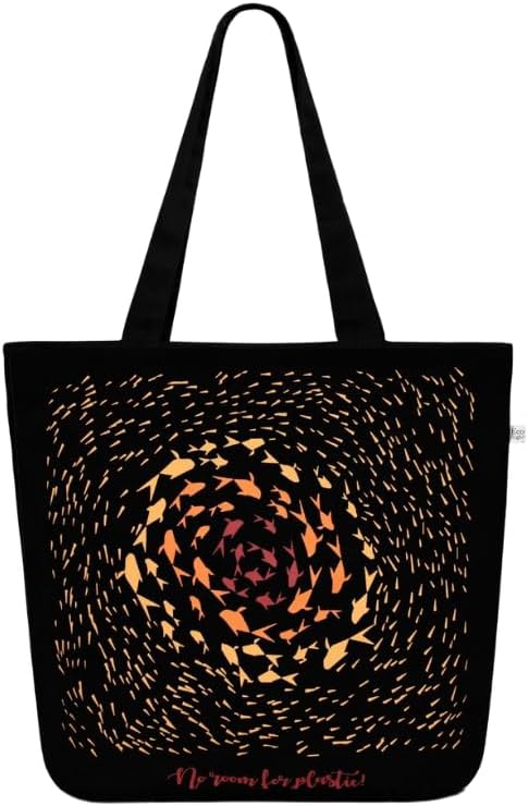 Eco Right Aesthetic Canvas Tote Bag for Women - Large, Reusable, Zippered Tote Bag with Inner Pocket, Perfect for School, Shopping, Work, Beach, Cute & Eco-Friendly Gift for Girls, Teachers, Mothers