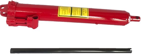 8 Ton Double Cherry Picker Pump Hydraulic Long Ram Jack with Single Piston Pump and Clevis Base Fit for Garage Shop Cranes Engine Lift Hoists All Terrain Vehicle with Manual Handle Red