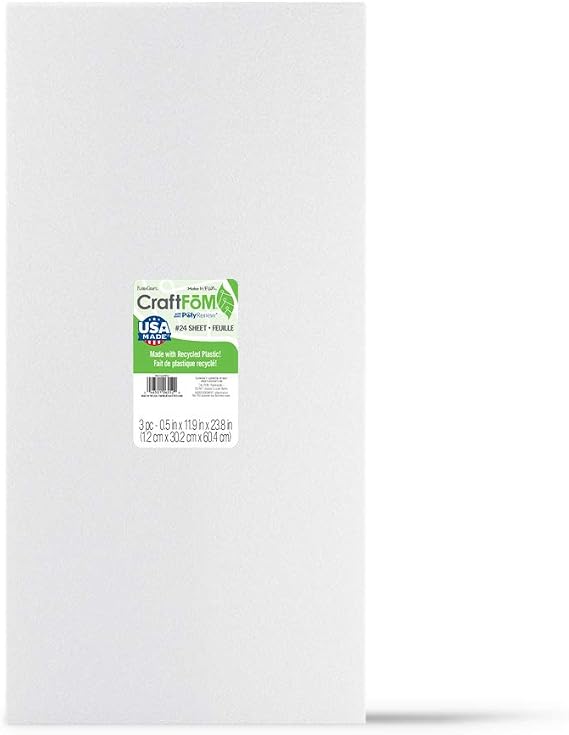 FloraCraft CraftFoM 3 Piece Sheet 0.5 Inch x 11.9 Inch x 23.8 Inch White