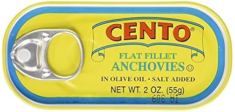 Cento Flat Anchovies in Olive Oil, 2-Ounce Tins (Pack of 25) by Cento