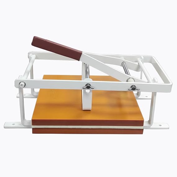 Manual Flat Press Printing Machine, Lino Block Printing Press, Printing Plate Size 12X12 Inch, Hand Lever Press Machine, Height Adjustment, for Woodblock Ink