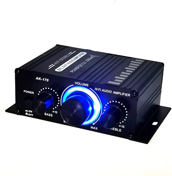 Mini Stereo Amplifier Dc12V Dual Channel Hi-Fi Audio Player Support Cell Phone DVD Input for Car Home