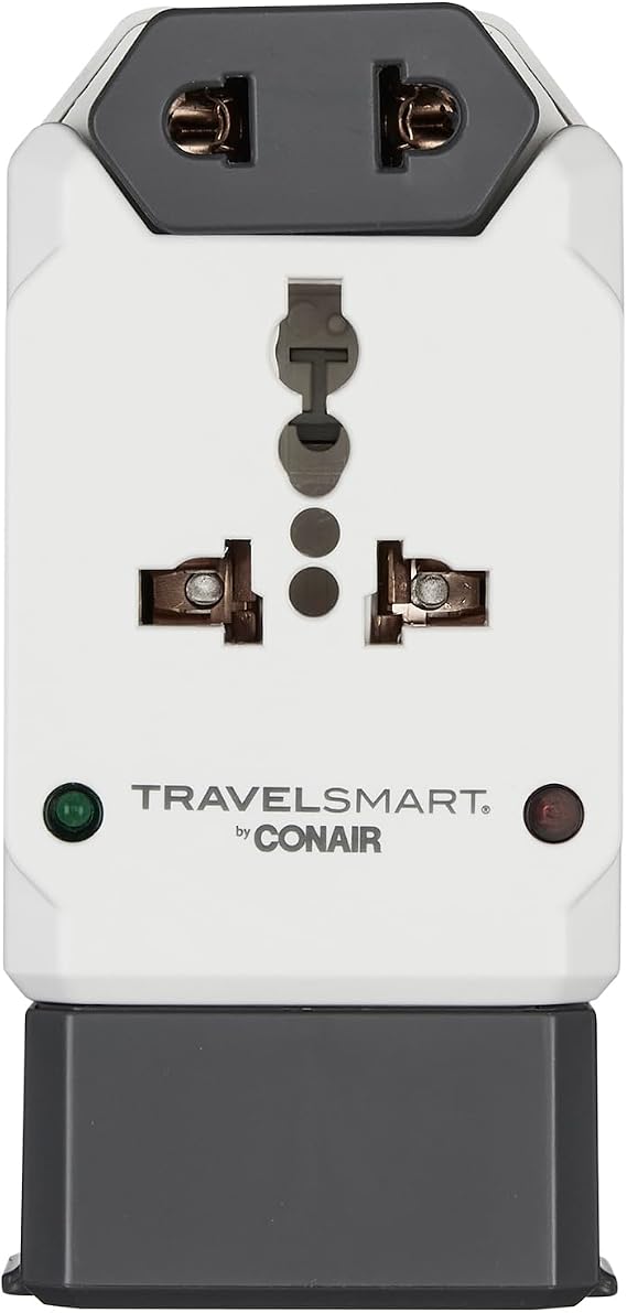 Conair Universal Travel Adapter with USB, European Plug Adapter with Surge Protection, All-in-One Travel Adapter Worldwide