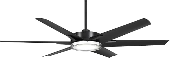 MINKA-AIRE F866L-CL Deco 65" Outdoor Ceiling Fan with LED Lights, Coal