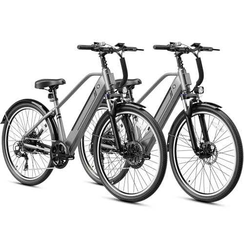Jasion YC1 Electric Bike for Adults, 750W Peak Motor, 23 MPH Top Speed, 26 Adult Ebike Up to 40 Miles, 360WH Removable Battery, Fast Electric Bicycle for Commuting, 7 Speeds & Front Suspension