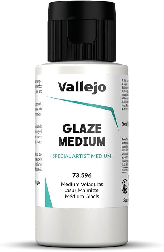 Vallejo - Glaze Medium 60 ml. (2.02 fl.oz.) | Transparent, Slow-Drying Acrylic Medium for Flow and Glazing Effects