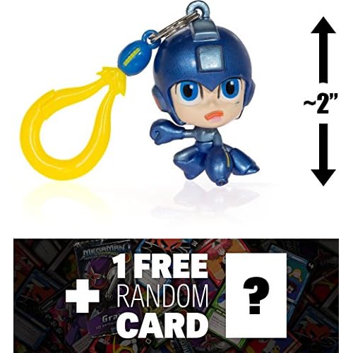 Megaman Metallic Color: ~2 Mega Man Mini-Figure Hanger  1 Official Mega Man Trading Card Bundle [Rare] 649705