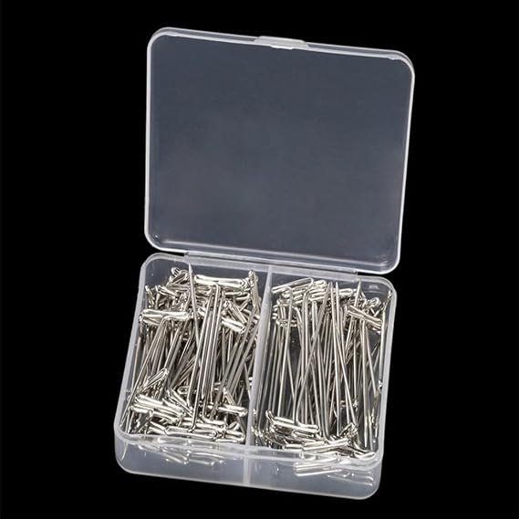 Wig T-pins, 110 PCs Sewing Pins Quilting Pins Straight Pins for Fabric, Dressmaker, Jewelry DIY Decoration, Crafts, Blocking Knitting, Crocheting, Modelling and Office(1.5inch,2Inch)