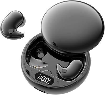 Micool Invisible Sleep Wireless Earphone, Ipx5 Waterproof Earbuds, Lightweight Sleep Headphones Bluetooth 5.3, Painless Sleeping Earphones for Sensitive Sleeper with Long Battery Life Black