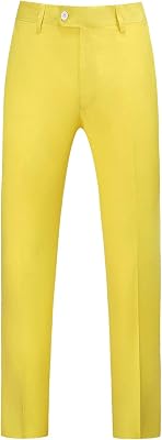 MOGU Mens Dress Pants, Front Flat Fit Casual Pants