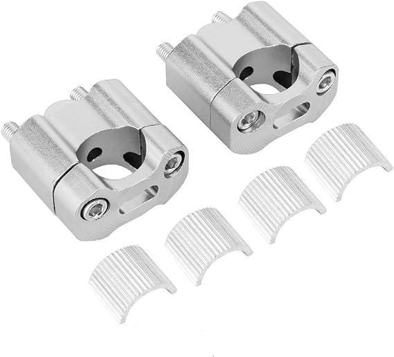 Motorcycle Handlebar Risers For 1-1/8"(28mm) 7/8" (22mm) Universal Handlebars Clamp Riser Taper Dirt Bike Motocross Dirt Bike (Silver)
