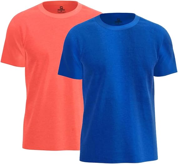 SHOHELL Solid T Shirts for Men - Slim Fit Pure Cotton Crew Neck, Multipack