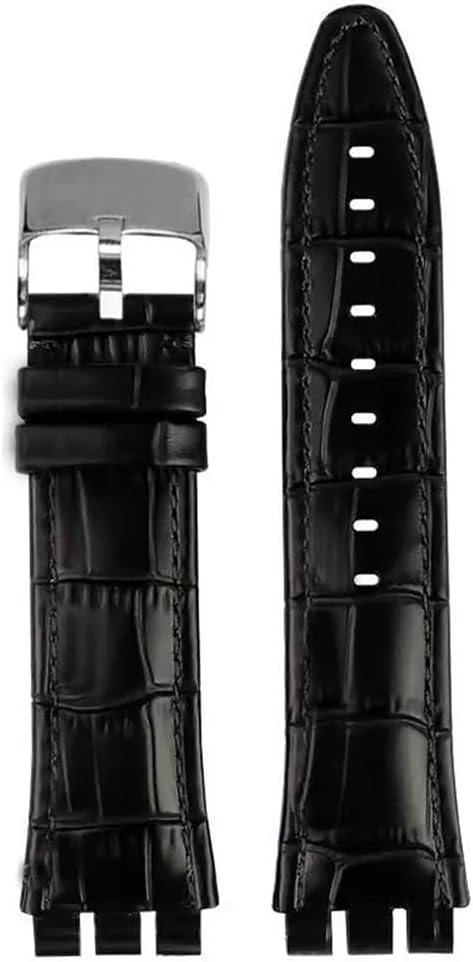 Leather Strap for Swatch Irony Series YVS423 420 21mm Replacement Straps Leather Wristband Band for Man Women, Smart Watch Accessories