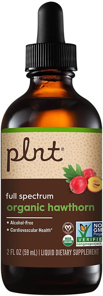 Organic Liquid Hawthorn, Full Spectrum, Supports Cardiovascular Health - Alcohol-Free (2 fl. oz.)