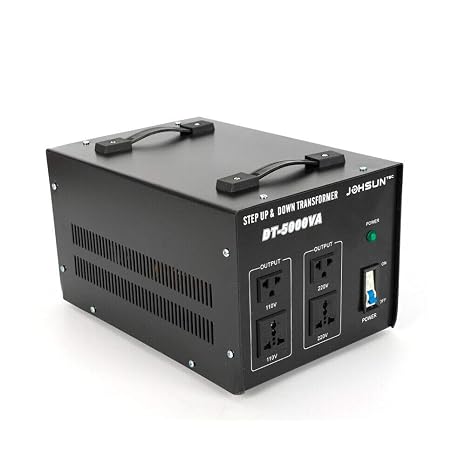 5000 Watt Voltage Converter Transformer, Heavy Duty Step Up & Step Down Voltage Converter, 110V/220V, Circuit Breaker Protection