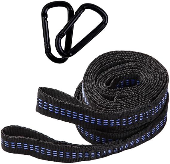 Hängematten-Befestigungsgurt Set 2M Baum Seil Mit Karabiner Verstellbarer Hängematten Aufhängung Für Outdoor Camping Und Reisen 2 Stück