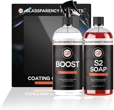 GlassParency Ceramic Coating Maintenance Kit | Safely Wash, Maintain, Renew Ceramic Coatings | pH Neutral | Hydrophobic Shine