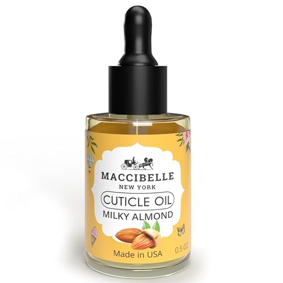 Cuticle Oil Almond Oil 0.5 oz - For Dry Nail Cracked Cuticles (Milky Almond 0.5 Fl Oz)
