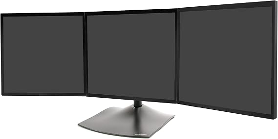 Ergotron DS100 Triple Monitor Stand for Desk, Three Monitor VESA Mount for 3 Monitors Up to 21 Inches, 0 to 31 lbs Each