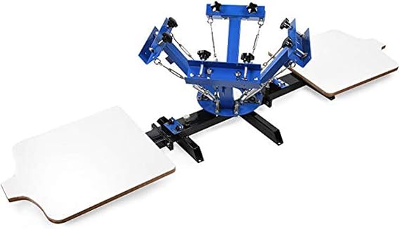 YUEWO Screen Printing Machine 17.7x21.7Inch Screen Printing Presses Silk Screen Printing for T-Shirt DIY Printing Removable Pallet (4 Color 2 Station)