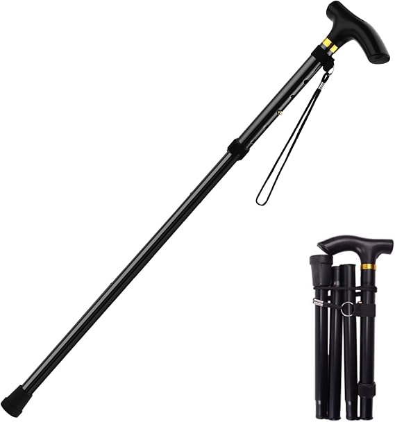 Folding Walking Stick Foldable Walking Stick Unisex Foldable Walking Stick Portable Lightweight and Adjustable Walking Stick Hiking Stick