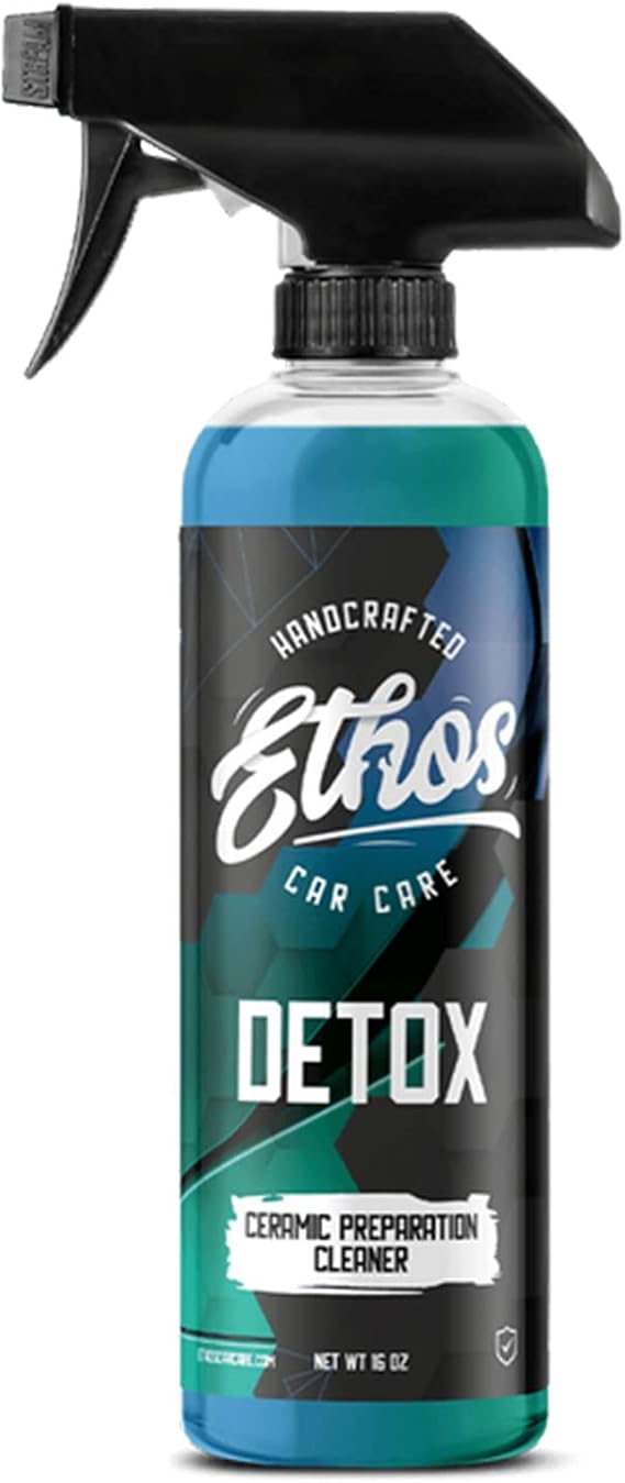 Ethos Detox - Ceramic Coating Prep Spray, Panel Wipe, Glass Cleaner - Prep Ceramic Coating, Wax, or Sealant - Multi-Purpose Formula - Leaves Nothing But the Shine