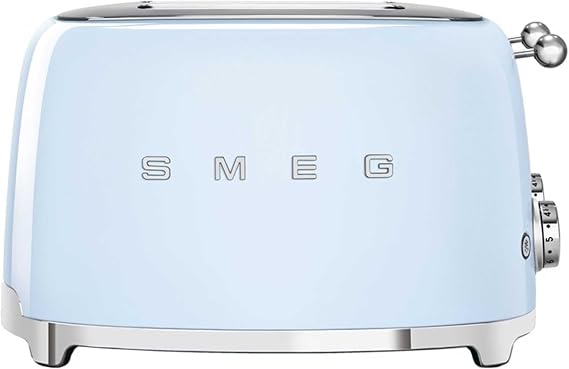 Smeg TSF03PBUK 4 Slice Toaster, Extra Wide Slots, 3 pre set programmes, Pastel Blue