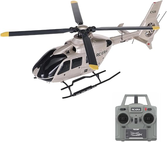 GoolRC C123 RC Helicopter, 6CH Remote Control Helicopter, 1:36 Scale 2.4GHz EC135 RC Aircraft with 6-Axis Gyro, 3D Flip, Inverted Flight, Altitude Hold, One Key Take Off/Landing (Champagne)