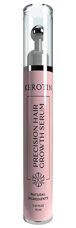 Kerotin Hair Growth Spot Treatment Serum - Visible Improvement in Hair Regrowth, Natural Follicle Hair Treatment - Contains Castor Oil, DHT blocker and Biotin - Made in the US, Cruelty Free