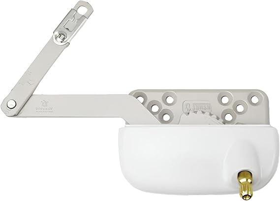 Brixwell Split Arm Casement Operator Right Hand Type, Metal Material, White Finish, 4-3/4" Primary Arm Length, 4-3/8" Link Arm Length, 3" Outer Hole Spacing