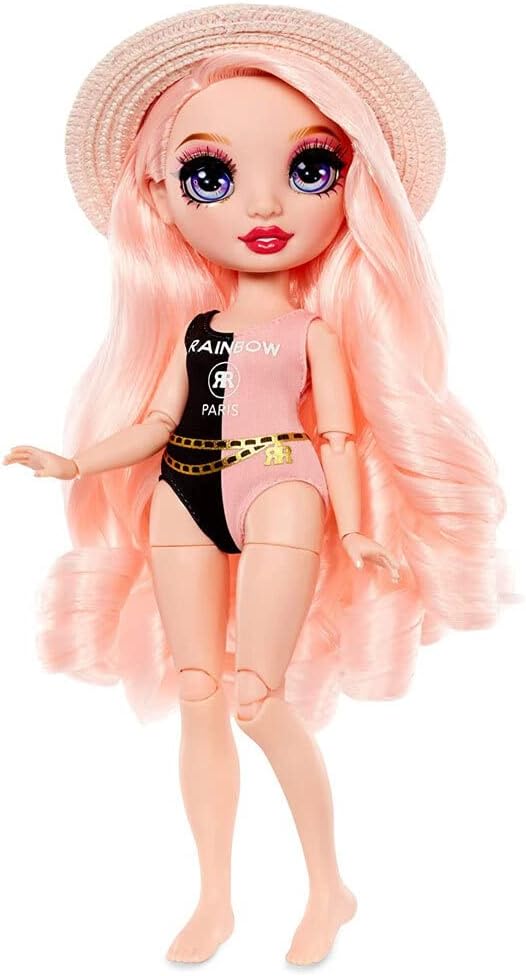 Rainbow High Pacific Coast Bella Parker- Pink Fashion Doll with 2 Designer Outfits, Pool Accessories Playset, Interchangeable Legs, Toys for Kids, Great Gift for Ages 6-12+ Years