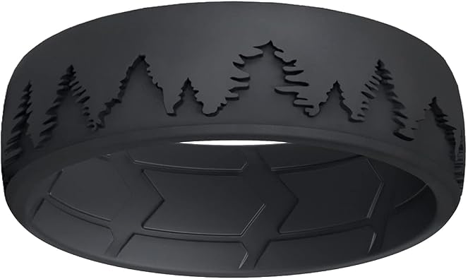 ROQ Silicone Rubber Wedding Ring for Men, Comfort Fit with Enhanced Breathability, Men's Wedding Band, Durable Rubber Engagement Band, Multi Packs, Multi Colors