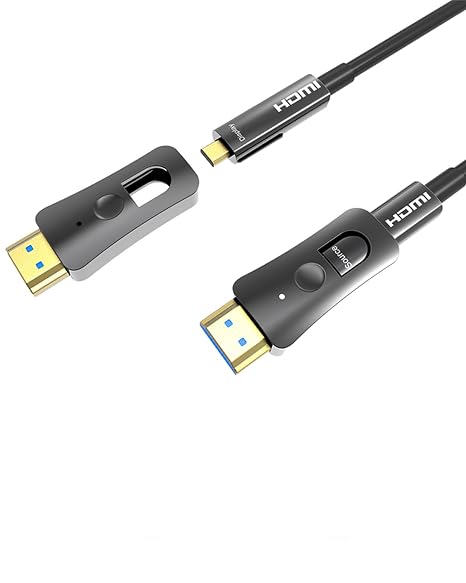 4K@60Hz DisplayPort to Fiber Optic HDMI Cable 9ft Detachable DP Cable