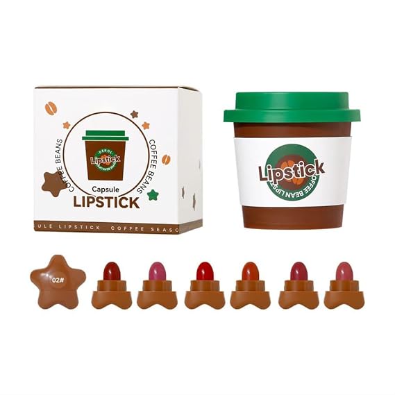 Srliya Lipstick Set 7 * 7 * 7 6 Color Star Mini Capsule Lipstick Set Matte Lipstick Lip Gloss Set Nonstick Cup Long Lasting Lipstick Makeup Set
