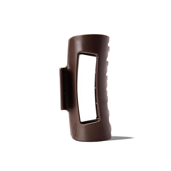 Mello Medium Hair Clip - Flexible Comfort Hair Claw for Women, Strong Hold for Thick & Thin Hair Styling, Durable Material, Matte Non-Slip Finish, Made in Korea, Patent Pending (Dark Brown, Medium)