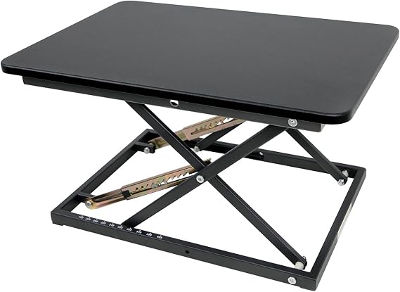 Standing Desk Converter Sit Stand Desk Riser, Height Adjustable Office Workstation, Desk Riser with 60x40cm Desktop for Computer,Laptop,Dual Monitor(Max Load 100kg, Black)