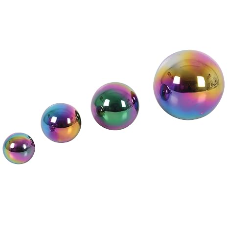 TickiT - 72221 Sensory Reflective Balls - Color Burst - Set Of 4 - Ages 0m+ Mirrored, Iridescent Spheres For Babies And Toddlers - Calming Sensory Toy