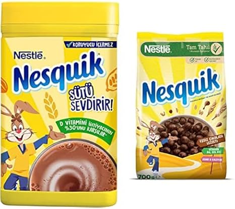 Nesquik Chocolate Powder Beverage 420 Gr and Nesquik Nestle Cocoa Wheat and Corn Flakes, 700 g