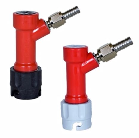Pin-Lock MFL Dis-Connect Set with Swivel Nuts (2) 5/16 Gas, 1/4 Liquid Barbed,Red/Black/Silver/Gray
