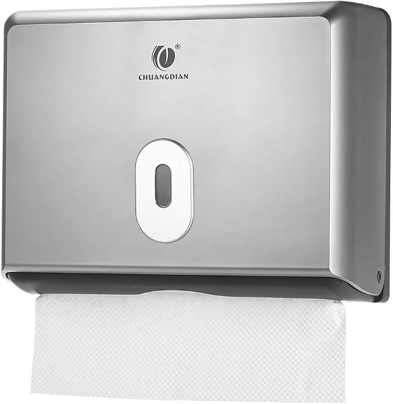 Anself Wall Mounted Paper Folded Hand Towel Dispenser Silver