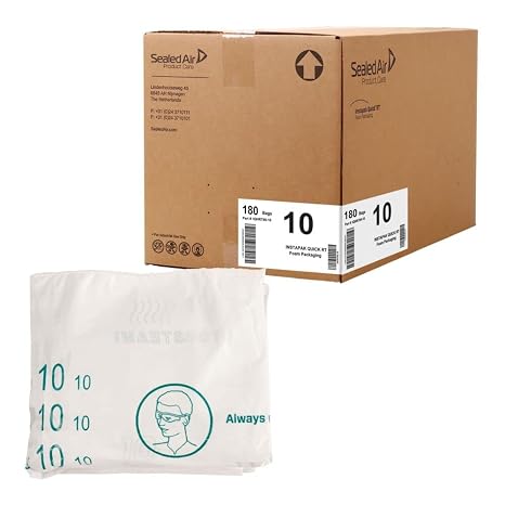 Sealed Air Instapak Quick RT #10 Heavy Duty Expandable Foam Bag, for 8"x8"x8" Box, Case of 360, Expandable Foam Packaging Bags for Shipping Boxes, 15"x18"
