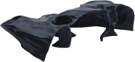 Aquarium Hide Cave with Multi-Chamber Design, Fish Tank & Reptile Terrarium Ornament for Betta, Shrimp, Gecko and Small Lizards (Black, S)