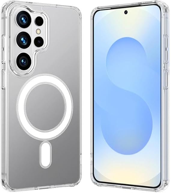 Rongep Samsung Galaxy S26 Ultra için Şeffaf Kılıf Mag-Clear Güçlü Manyetikli [MagSafe ile Uyumlu] S26 Ultra Koruyucu Sararmaya Dayanıklı Darbe Emici PC+TPU Hibrit Tasarım Samsung S26 Ultra Kılıfı