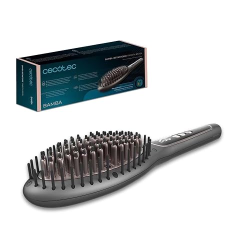 Cecotec Glättbürste aus Keramik und Avocado-Extrakt InstantCare Smooth Brush. Echte Ionen einstellbare Temperatur 140 ºC - 220 ºC für alle Haartypen digitale Anzeige Auto-Off-System