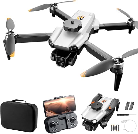 S119 Drone with Camera, 8K Brushless Motor Drones for Adults, FPV RC Quadcopter with 3D Flips, Obstacle Avoidance, Optical Flow Positioning, Trajectory Flight, Carrying Bag, 2 Battery (White)