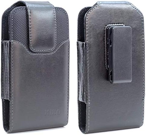 Premium Swivel Leather Men Cell Phone Hip Belt Clip Holder Holster Pouch, Compatible with LG iPhone 6 7 8 11 Pro iPhone X Samsung Galaxy S7 S9 S10e Holster Belt Case Fits Slim Thin Case