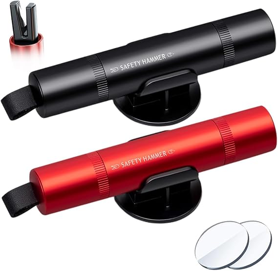 Car Safety Hammer, 2 in 1 Window Breaker Emergency Escape Tool with Seatbelt Cutter, Emergency Escape Safety Hammer, Car Escape Emergency Tool Suitable for All Vehicles(2 Pack)